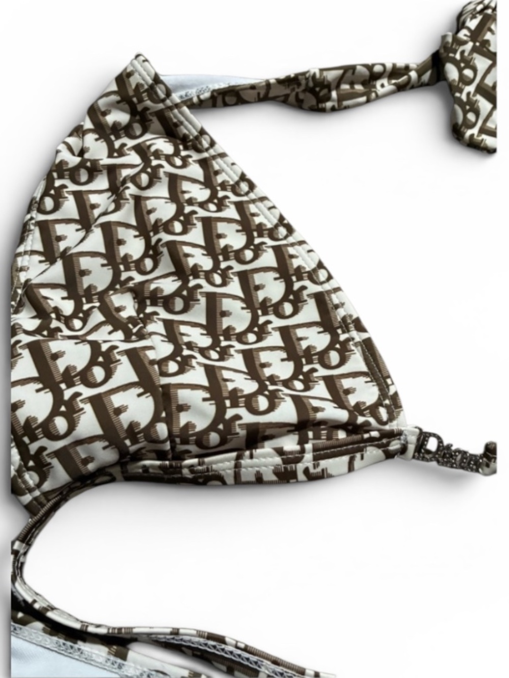 Dior Brown and Cream Monogram Triangle Bikini - Picture 3 of 11